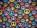 Peace Sign on Black Fleece Throw Blanket