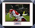 Adebayor celebrating Signed & Framed print by Colour Of Sport Limited.