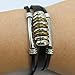 WILD-WIND (TM Christmas Unique Metal Ring Tube Multistrand Leather Adjustable Wrap Bracelet