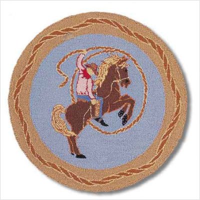 Cowboy Wool Novelty Round Kids Rug Size: 3' Round