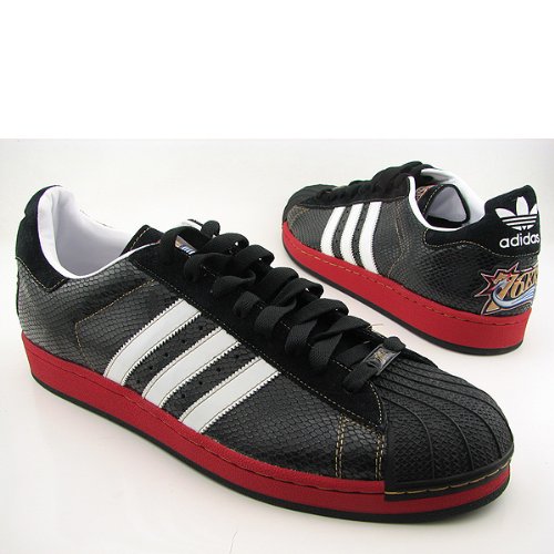 Adidas Men's Superstar 76ers Casual Shoe Black - Red - White