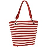 Magid Two-Tone Stripe Bucket Tote