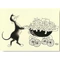 PLAQUE METAL 20X15cm CHAT PAR DUBOUT FAMILLE NOMBREUSE