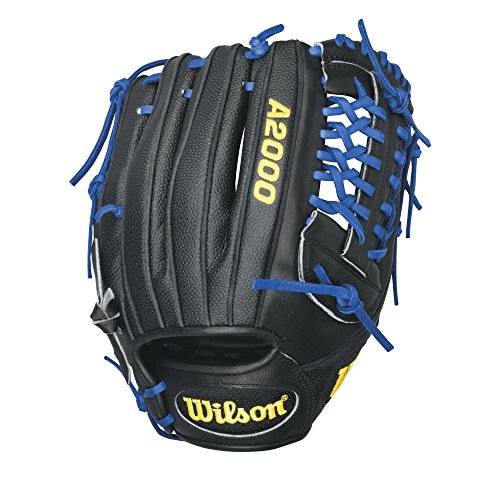 Wilson A2000 CJ Wilson Superskin Pitcher Baseball Glove, Black/Royal