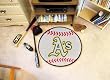 Oakland Athletics 29" Round Baseball Floor Mat (Rug)