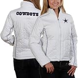 NFL Dallas Cowboys Ladies White Quilted Full Zip Jacket (Large)