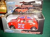 Mini Cooper Model Made of Die Cast Metal and Plastic Parts, Pull Back & Go Action (Silver)