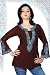 Dark brown long sleeves Kurti/Tunic with heavy embroidery