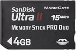 SanDisk UltraII メモリースティックPRO Duo 4GB 転送速度15MB/Sec SDMSPDH-004G-J61