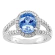 14K White Gold Aquamarine and Diamond Ring