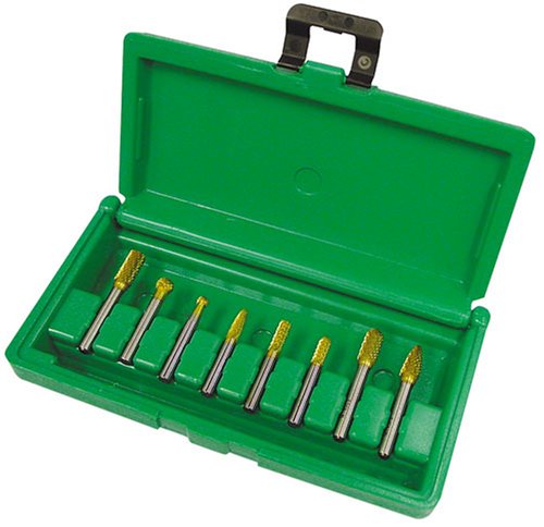 Mountain 7414 8-Piece Titanium Coated Carbide Bur Set