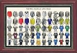 NEWCASTLE UNITED FC FRAMED FOOTBALL SHIRT POSTER THROUGH THE AGES
