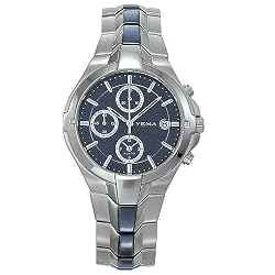 YEMA by Seiko of France Men's Stainless Steel Alarm/Chronograph Watch with Blue Dial. Model: YM923
