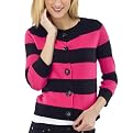 GO International&reg; Striped Sweater - Pink/Ebony