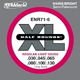 D'Addario ENR71-6 Bass 6-Saiter XL Nickel Saitensatz 0,07 cm - 0,33 cm (.030 - .130 Zoll)