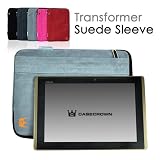 CaseCrown Faux Suede Zip Sleeve Case (Grey) for ASUS Eee Pad Transformer w/ Keyboard