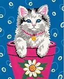 Flower Pot Kitten PBN 8x10