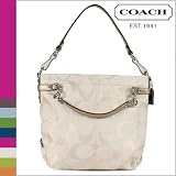 Coach Metallic Signature Brooke Zip Hobo Handbag 17990 Khaki Gold