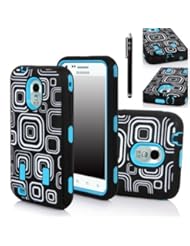 Wireless: Galaxy S2 Case, E LV GALAXY S2 EPIC 4G TOUCH D710 CCase - Shock-Absorption / High Impact Resistant Hybrid Dual Layer Armor Defender Full Body Protective Case Cover (Hard Plastic with Soft Silicon) for Samsung Galaxy S2 Epic 4G Touch D710 (Sprint, US Cellular, Boost Mobile) (ONLY COMPATIBLE WITH SAMSUNG GALAXY S2 EPIC 4G TOUCH D710) - Square Blue - E LV