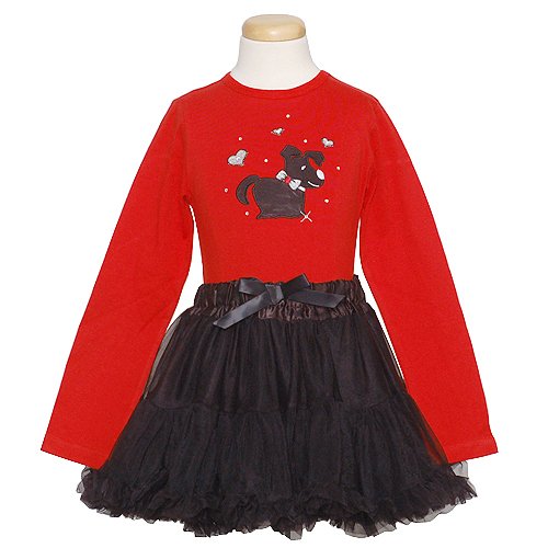 Gigi Toddler Girls Boutique Red Scotty Dog Tutu Skirt Outfit Set 2T