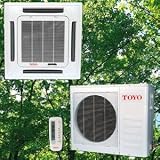 12000BTU TOYO Digital Dc Inverter Ductless Ceiling Cassette Type Mini Single Split Air Conditioner with Heat Pump or Ceiling Cassette Type Mini Central Single Split Air Conditioner with Heat Pump or Ceiling Cassette Type Single Split AC System with Heat Pump