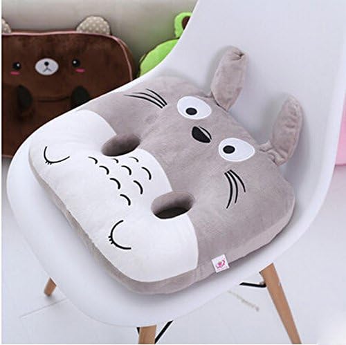 Cute Cartoon Two Holes Student Car Office Chair Seat Cushion Pad Mat (Grey)