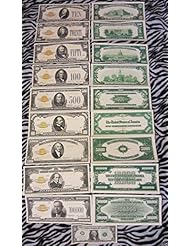 Single Detail Page Misc: Series 1928 Gold Certificate $10 $20 $50 $100 $500 $1,000 $5,000 $10,000 Dollars Star Note Copy Replica Full Set