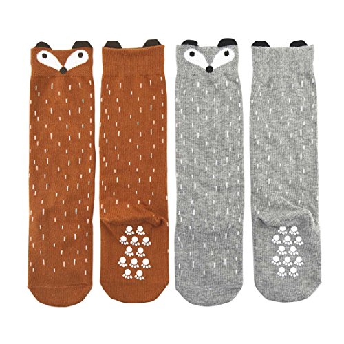 Shorven Baby Kids Cotton Socks Knee High Long Socks 2 Packs