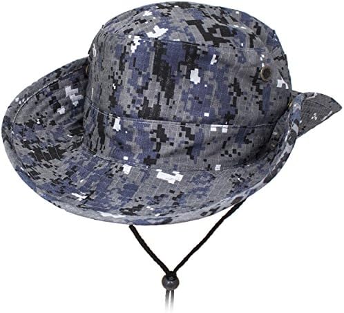 Prikinder Outdoors Camouflage Wide-Brimmed Buttons Adjustable Boonie Sun Hats