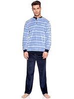 Basket Pijama Velour Tapeta Bordado (Azul / Azul Marino)