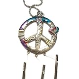 Celestial Peace Sign Pewter Car Wind Chime