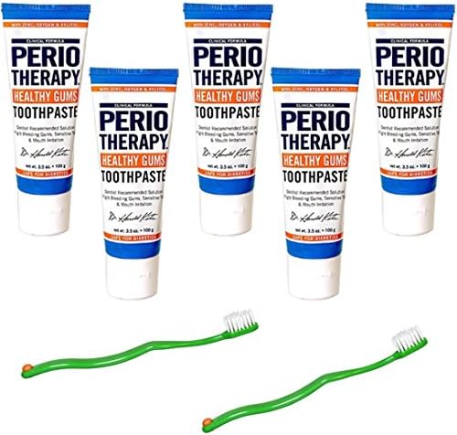 PerioTherapy Toothpaste 5 Pack Plus 2 Super Soft Toothbrushes