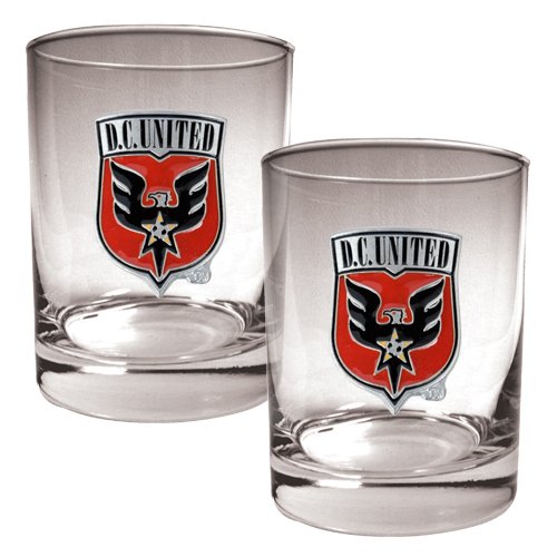 DC United MLS 2pc Rocks Glass Set - Primary Team Logo