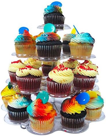 4 Tier Clear Plastic Dessert / Cupcake Stand