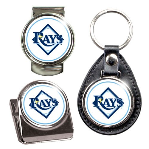 Tampa Bay Rays MLB 3 Piece Stocking Stuffer Set - Key Chain, Money Clip & Magnet Clip