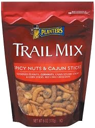 Planters Trail Mix, Spicy Nuts & Cajun Sticks, 6-Ounce Pouches (Pack of 12)