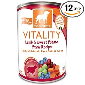 Dogswell Vitality for Dogs, Lamb & Sweet Potato Stew Recipe, 13-Ounce Cans (Pack of 12)