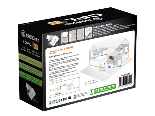 TRENDnet 200 Mbps Powerline AV Adapter Kit TPL-303E2K (White)