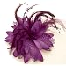 Acosta - Large Purple Lace, Bead & Feather Layered Lily - Fabric Corsage Flower Brooch / Elastic Band / Hair Accessory