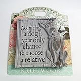 History & Heraldry Driftwood Magnets - Acquiring a dog is your only... - Tea Towel Linen Gift 00190020012-HH