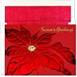 Red Foil Poinsettia Holiday Cards -