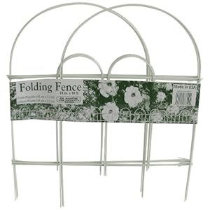 Glamos 770099 Folding Metal Wire Garden Fence 18-Inch by 10-Foot Pack of 12 White