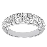 14k White Gold Pave Diamond Ring (3/4 cttw, H-I Color, I2 Clarity)