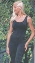 AEROBIC Black UNITARD round neck Above Ankle Length . Cotton Lycra.