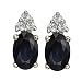 14K Yellow Gold 1/10 ct. Diamond and 1.12 ct. Oval Shaped Sapphire Earrings