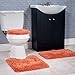 Lavish Home 3 Piece Super Plush Non-Slip Bath Mat Rug Set - Rust