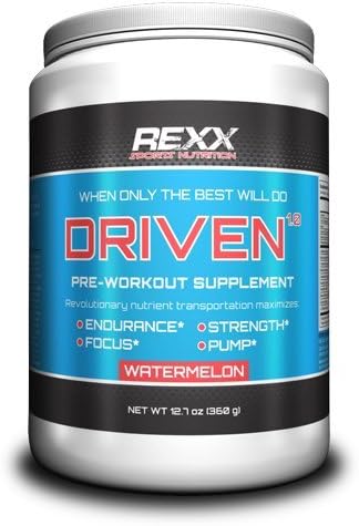 Rexx Sports Nutrition Driven 1.0 Pre-Workout Supplement 25 Serve Watermelon No Prop Blends
