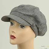 Wool Stripe Newsboy Hat-Grey