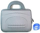 PANASONIC DVD-LS86 8.5 Portable DVD Player Case Silver Nylon Hard Shell + EnvyDeal Velcro Cable Tie