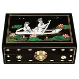 Lotus Lacquer Jewelry Box - Black